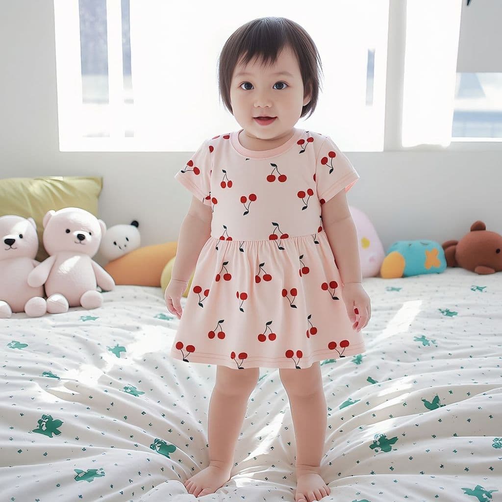 Bebê menina saia infantil roupas infantis do bebê ins moda vestido de frutas verão roupas infantis saia de algodão puro