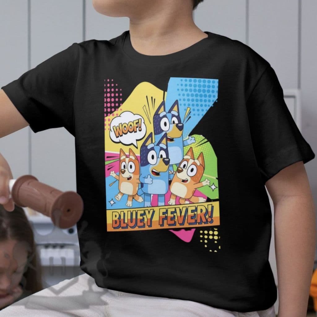 Camiseta Infantil Bluey e Amigos 100% Algodão Camisa Desenho Animado Menino Menina