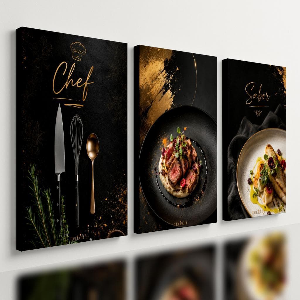 Kit3 Quadro Decorativo Restaurante Gastronomia Cozinha e2