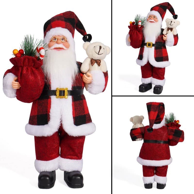 Boneca De Papai Noel Em Pé De 30 Cm Tema De Natal Decorações Para Casa Figura Festiva Atmosfera De Férias