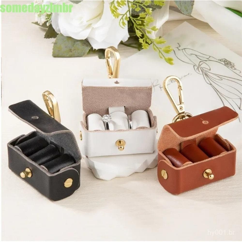 SOMEDAYZL0M Caixa de Armazenamento de Anéis para Cães, Bolsa de Joias Antiperda de Cor Sólida, Mini Suporte de Moda UXB1