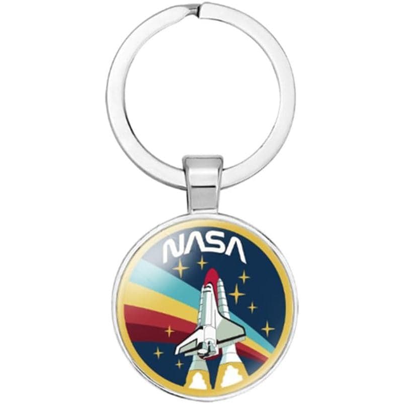 vmcoatdu Chaveiro com Logo da NASA e Ônibus Espacial, Estilo Retrô, Presente para Homens e Mulheres, Chaveiro de Liga e