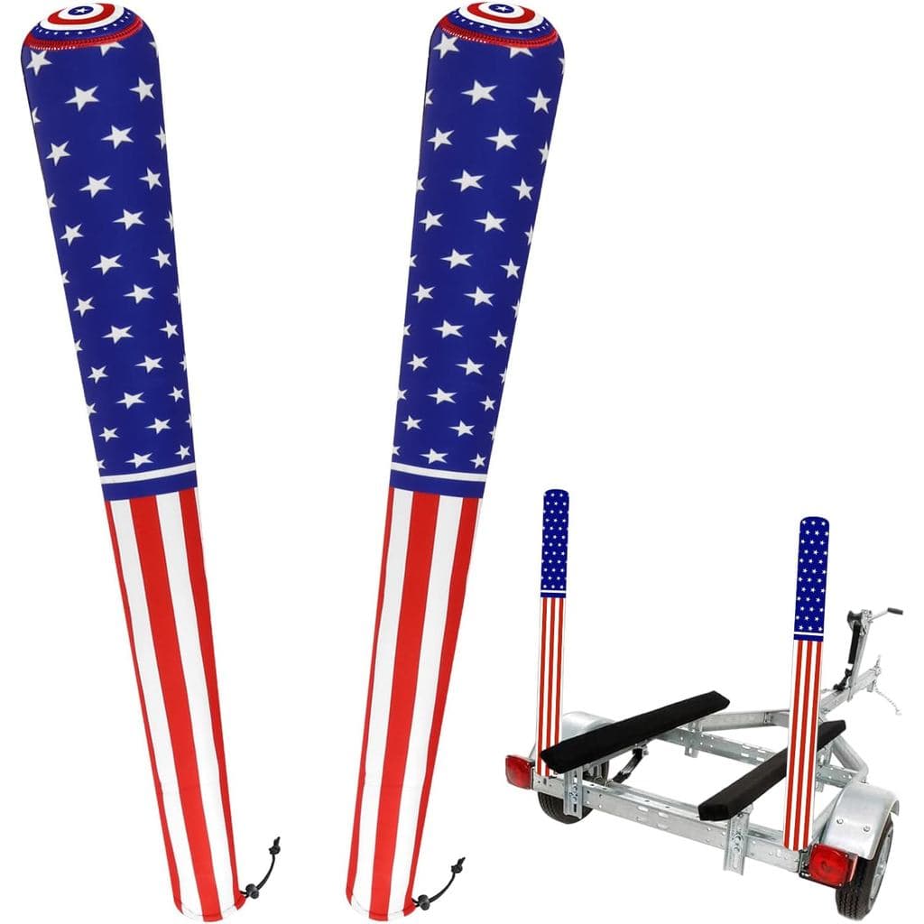 Capas para Mastro de Guia de Reboque de Barco com Bandeira Americana de 48" para o 4 de Julho, 2 Peças, Acessórios para