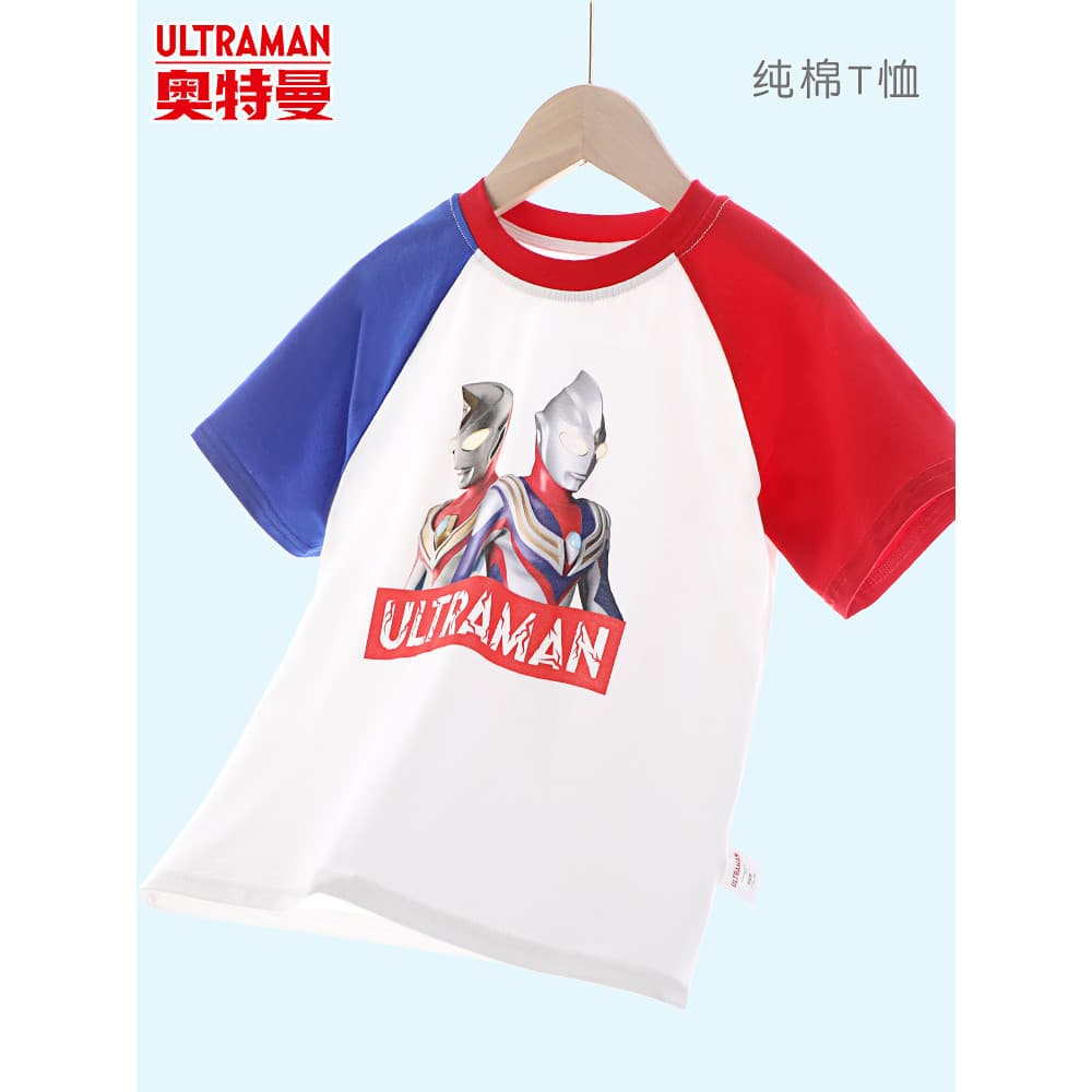 Diga Ultraman meninos camiseta de manga curta puro algodão crianças roupas de verão na moda 2024 novo estilo meninos cri