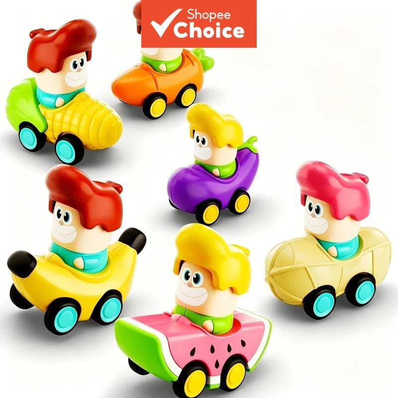 Carrinho De Frutas E Vegetais De Desenho Animado Infantil , Brinquedo De Carro De Brinquedos , Infantis , Prensa Manual