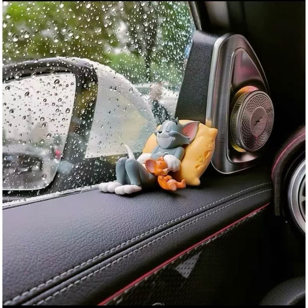 Figuras Tom & Jerry 🐭🐱 Decorativas Carro | Kit Estatuetas Interiores 🌟 Presente Criativo | Decoração Fofa Veículo 🚗✨