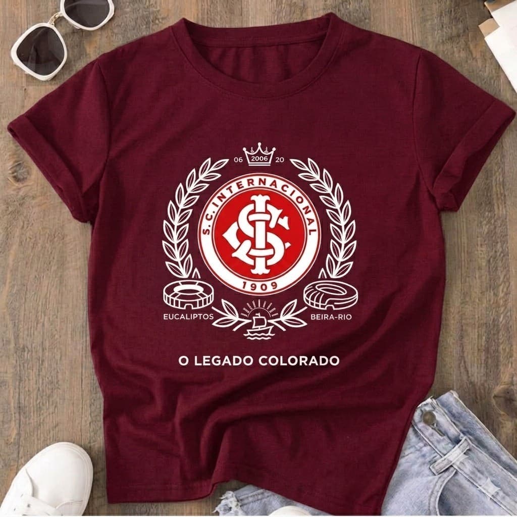 Blusinha Inter Feminina Time Gaucho Porto Alegre Camiseta Time Brasileiro Camisa Confortável Colorado  Esportivo Inter