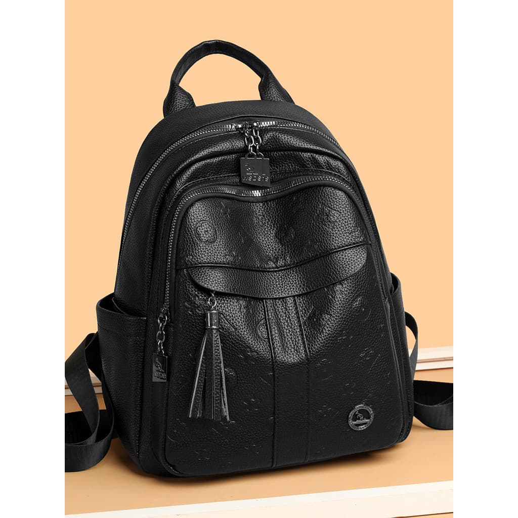 Textura de couro genuíno mochila de grande capacidade feminina 2026 nova bolsa escolar Casual simples mochila de viagem