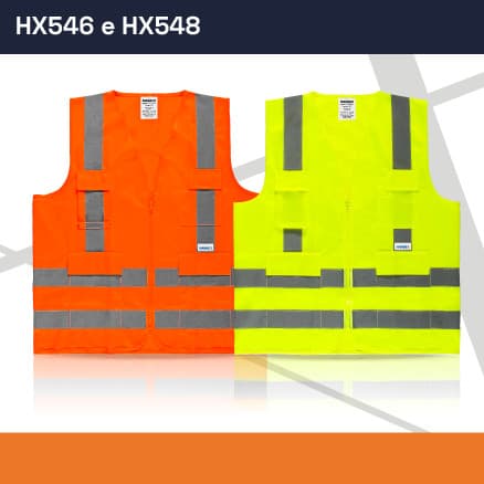 Colete Refletivo 4 Bolsos Handex Amarelo Laranja Fluorescente Ziper Classe 2
