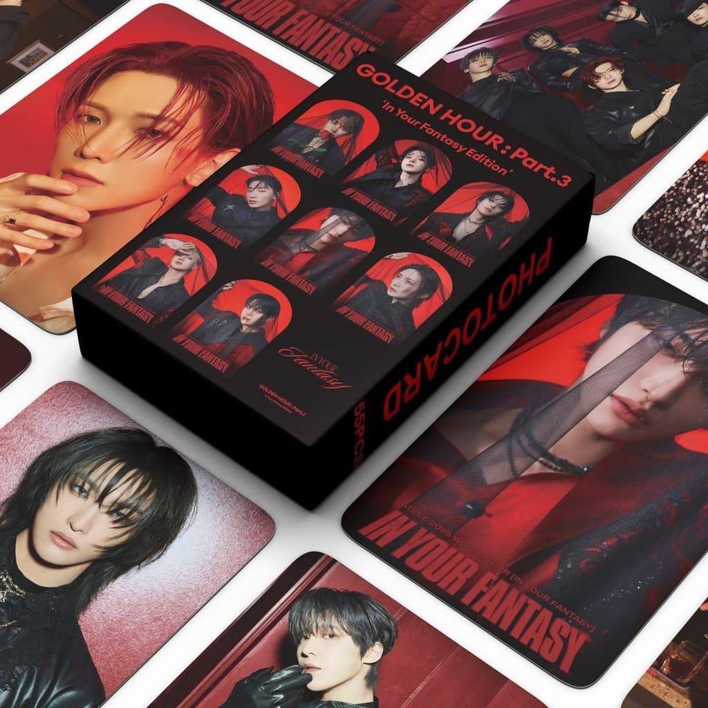 55pcs/box ATEEZ GOLDEN HOUR : Parte . 3 Cartões Fotográficos Em Sua Fantasia KPOP LOMO