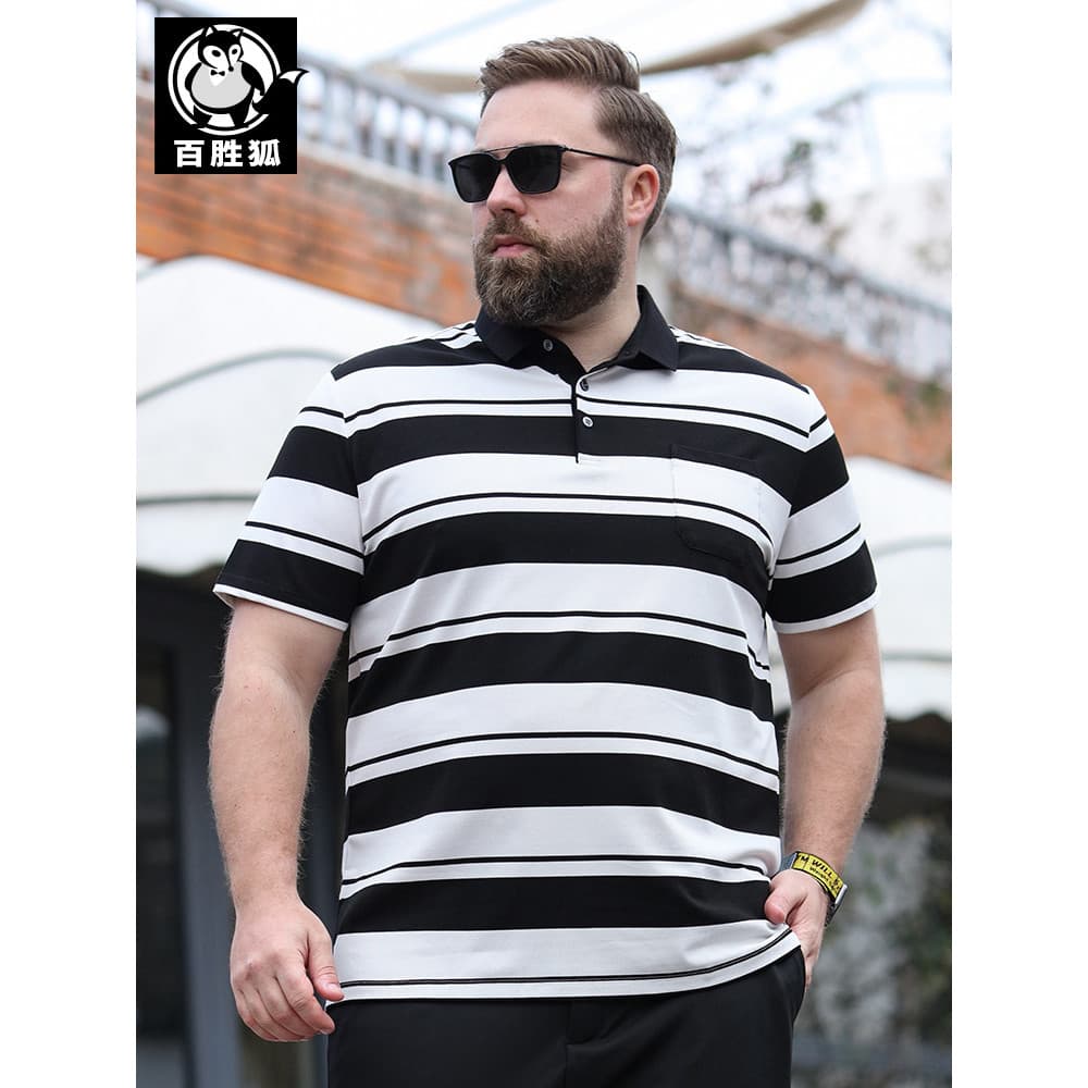 Baishenghu camiseta masculina de manga curta plus Size 2026 verão sensação fresca pessoas gordas mais gordura solta cont