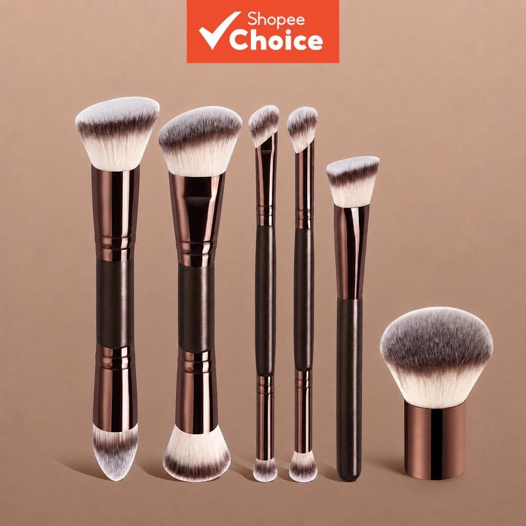 Conjunto De Pincéis De Maquiagem Profissional De Alumínio Para Base Em Pó Blush Corretivo Contorno Sombra Delineador Cer