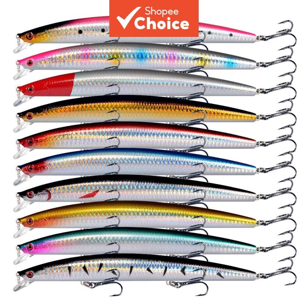 Kit 10 Iscas Big Minnow para pesca marítima, iscas artificiais, 18cm 24g