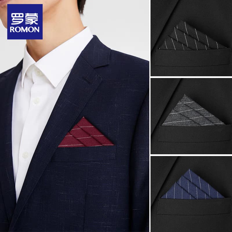 Romon Retro lã lenço quadrado terno camisa Formal negócios bolso quadrado estilo cavalheiro britânico terno lenço de pei