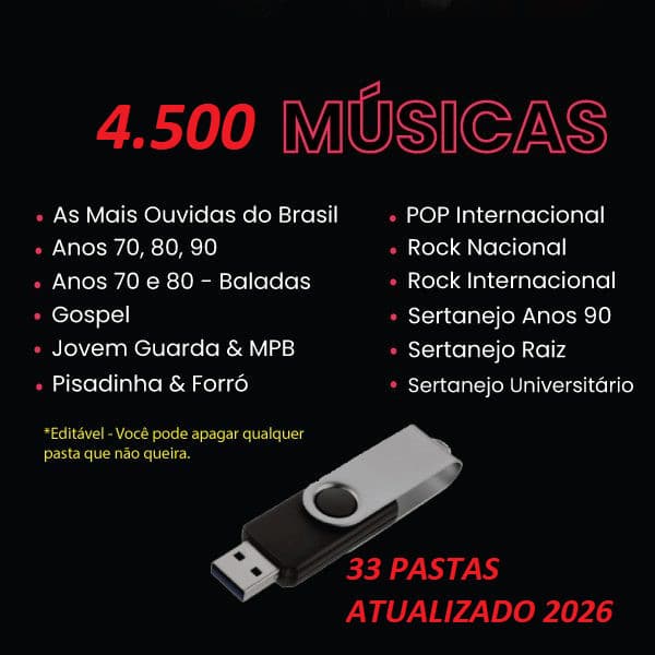 Pen drive 4500 atualizado 33 PASTAS AS DO MOMENTOS