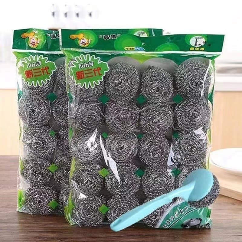 Não deixe escória não de aço inoxidável bola de fio escova de limpeza de cozinha não perca bola de limpeza de fio lavage