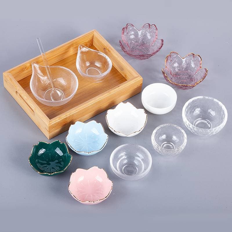 Conjunto de tigela de óleo essencial de vidro prato cerâmica essência tigela SPA ajuste óleo essencial pote bandeja salã