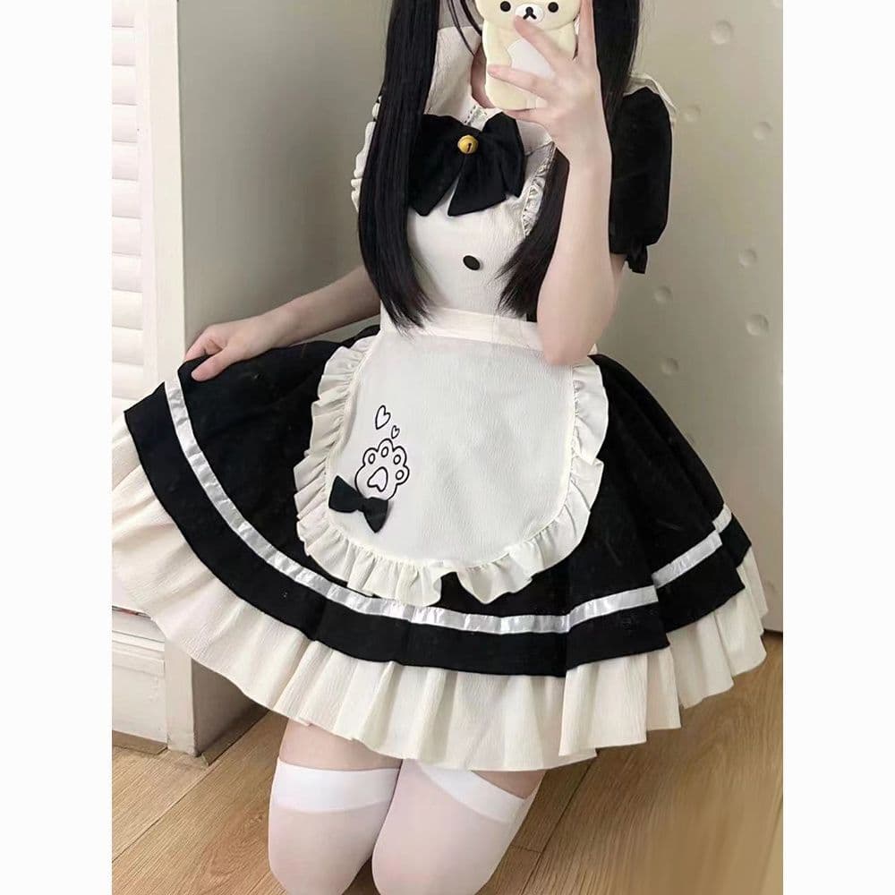 Gato restaurante pode empregadar vestido japonês Lolita gato restaurante
