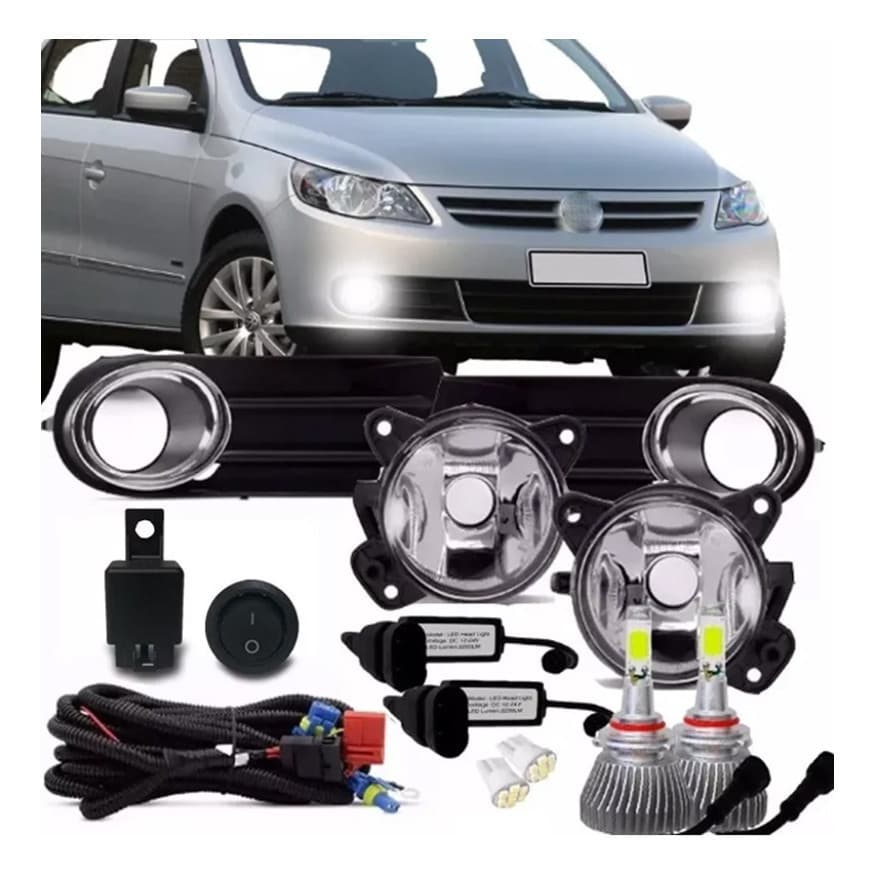 Kit Farol De Milha Neblina Gol G5 + Super Led 6k + 4 Brindes