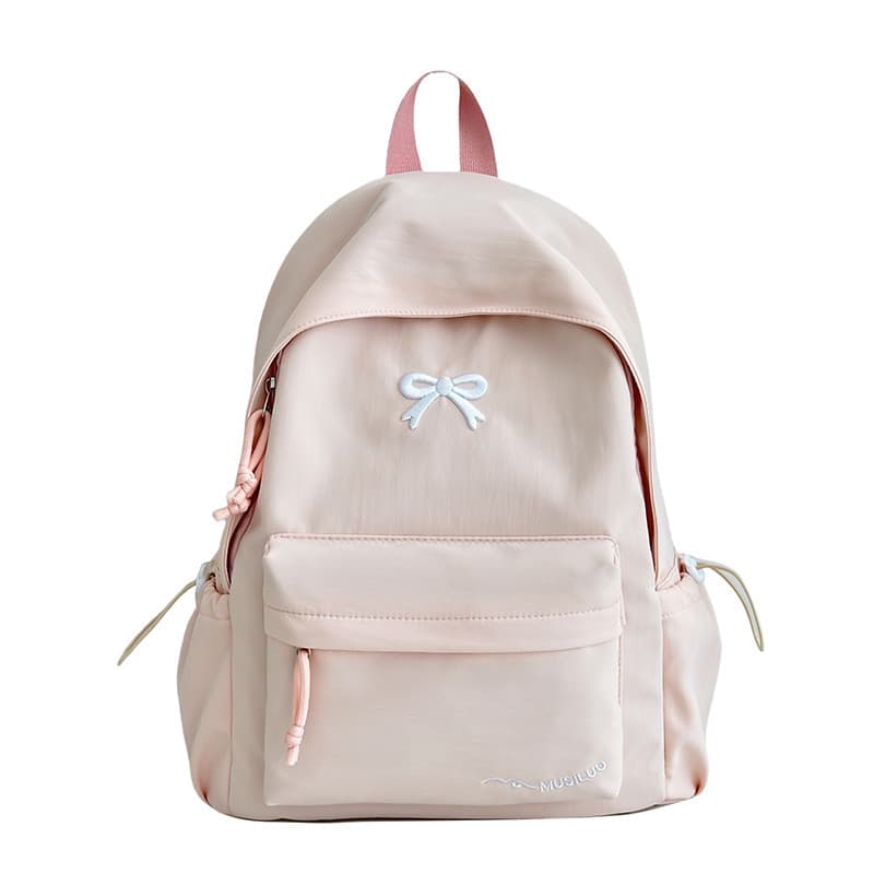 Mochila fofa estilo japonês para meninas, mochila simples com laço estilo coreano, mochila de grande capacidade para lap
