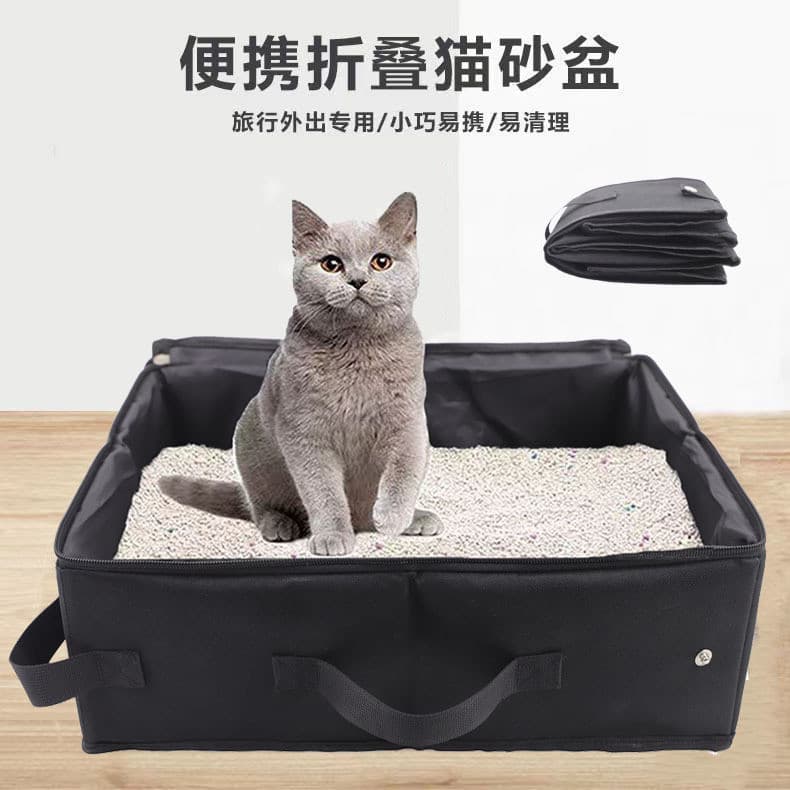 Caixa de areia para gatos, saco de areia para gatos, fácil de realizar, forro à prova de gotejamento, dobrável, saco de