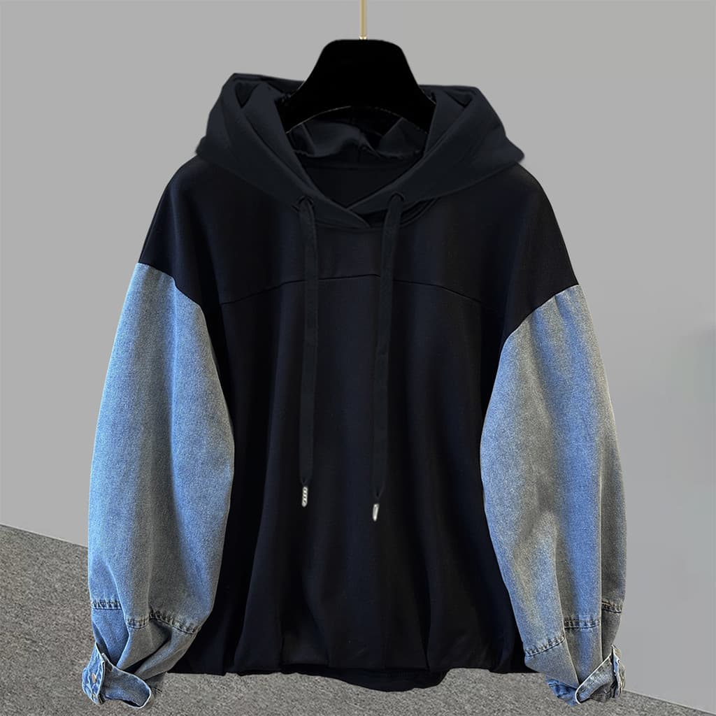 High-End Denim costura com capuz pulôver masculino feminino moletom tamanho grande jaqueta casal outono inverno bens eur