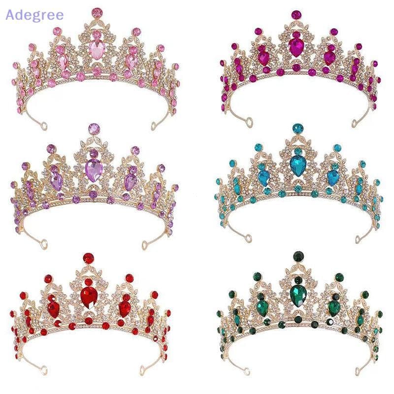 Acessório de Cabelo Coroa de Princesa Elegante de Cristal Adegree, Nova Joia para Noivas e Festas com Strass 7ZTT