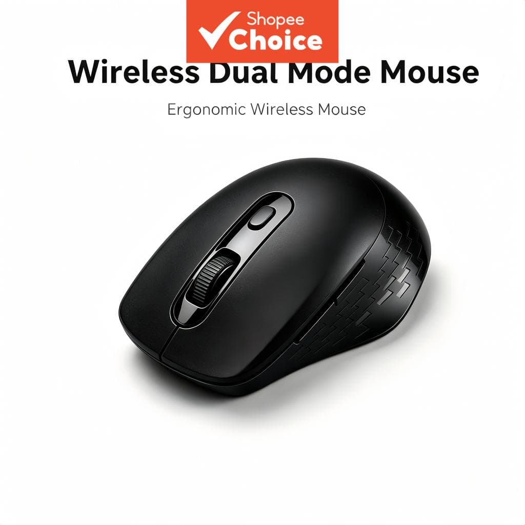 Mouse silencioso sem fio | Conexão Bluetooth dupla + USB | Clique silencioso, design ergonômico, ótima pegada, três