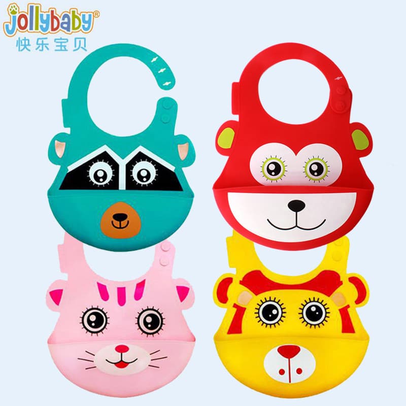 Babador de silicone tridimensional babador de bebê bolso de alimentação ajustável bolso de Saliva infantil Anti-sujeira