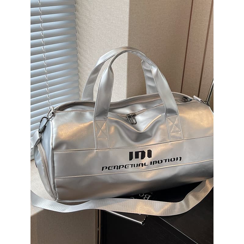 Bolsa de ginástica esportiva francesa feminina, à prova d'água, separação seca e molhada, bolsa de viagem de curta distâ