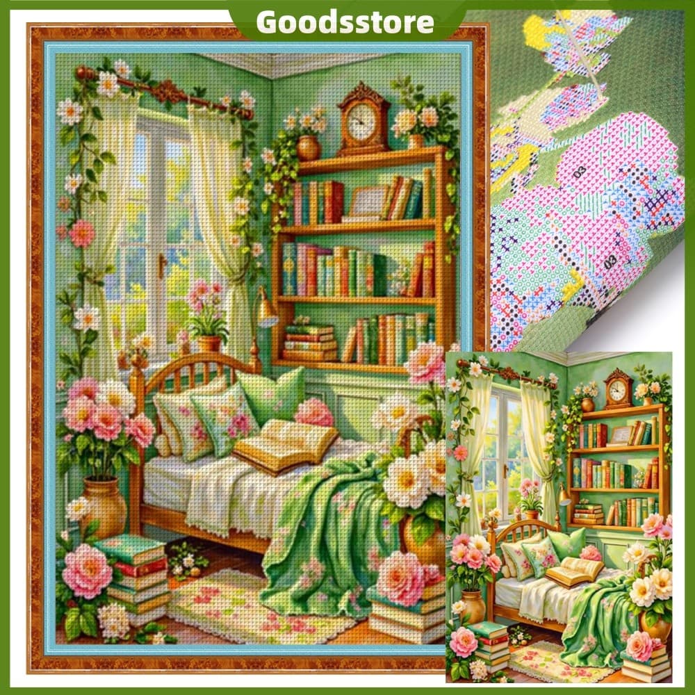 Quarto Completo 11CT DIY Carimbado Kits De Ponto Cruz Tamanho Grande 50x70cm Para Iniciantes Adultos Decoração De Casa [