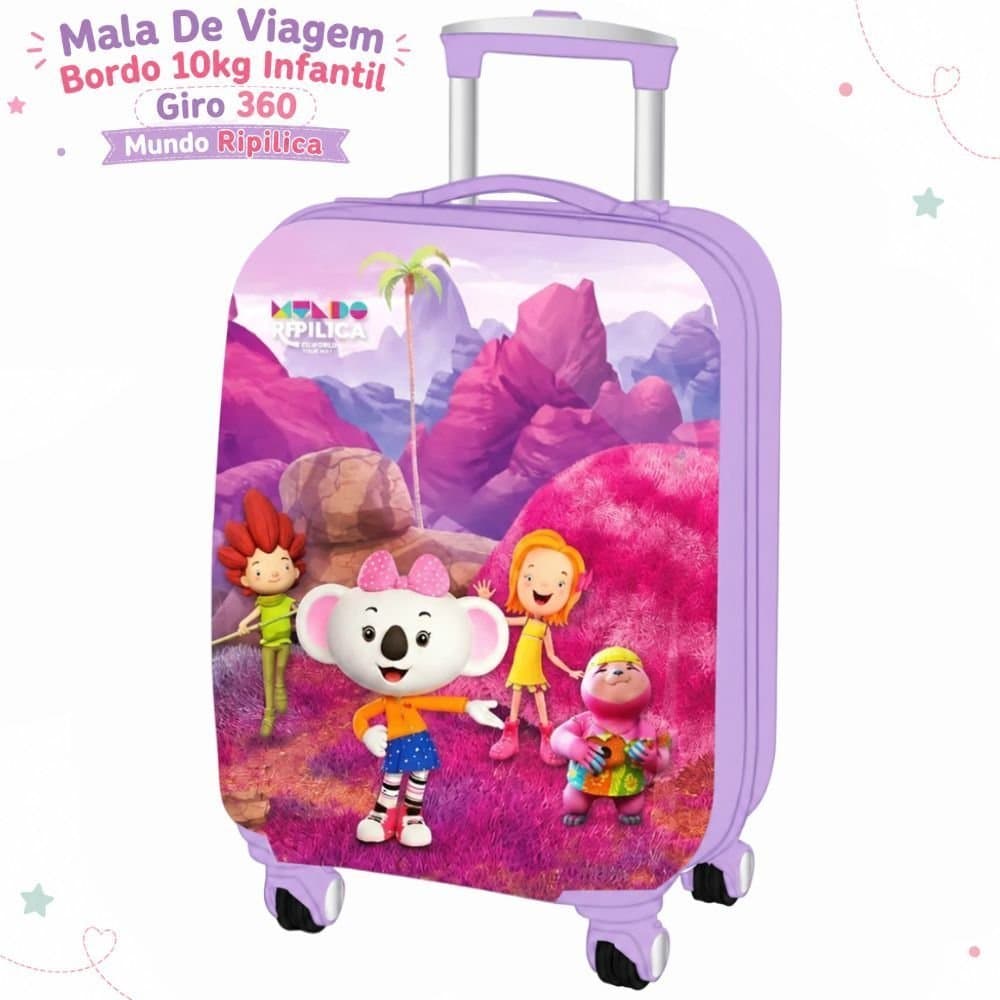 Mala De Viagem Bordo 10kg Infantil Giro 360 Mundo Ripilica