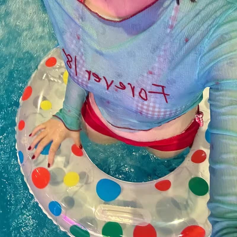 [Ferramenta útil de desconto] Anel de natação adulto adulto engrossado meninas à beira-mar foto atmosfera adereços anel