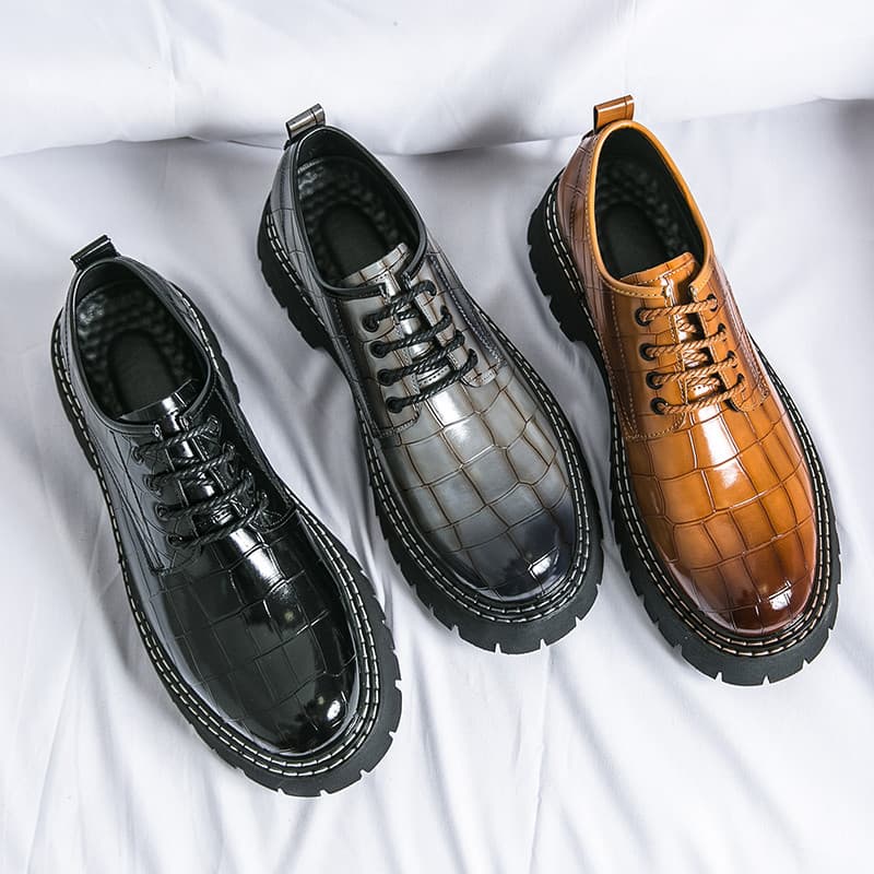 Sapatos masculinos de sola grossa verão terno britânico noivo casamento padrinhos preto negócios Formal Wear Casual inte