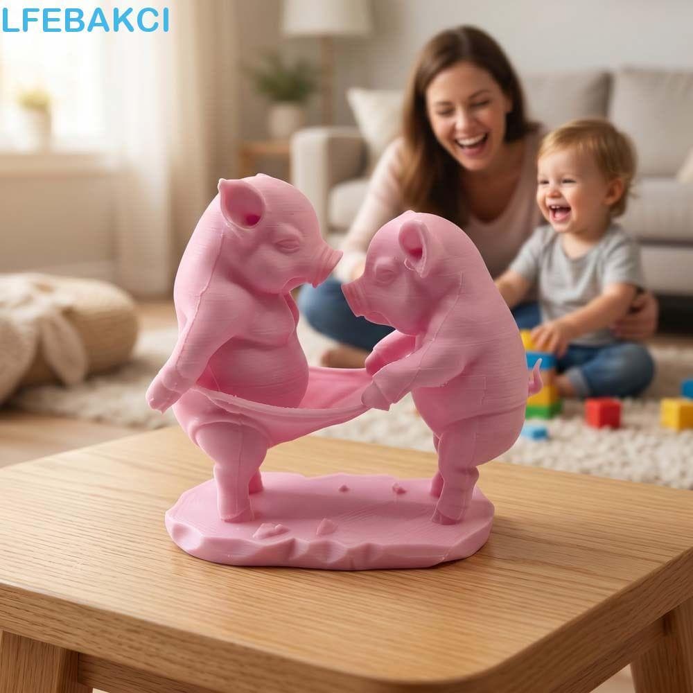 Lpebakci Brinquedo De Porco Impresso Em 3D , Decorações Estatueta De Desenho Animado De Plástico , Modelo Animal De 8cm