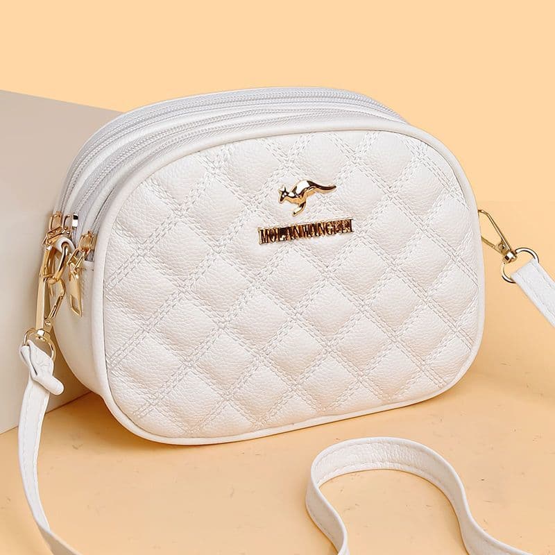 Nova Bolsa de Mão Feminina Genuína 2026, Bolsa Redonda Pequena Acolchoada de Grande Capacidade para Passeios, Bolsa de O