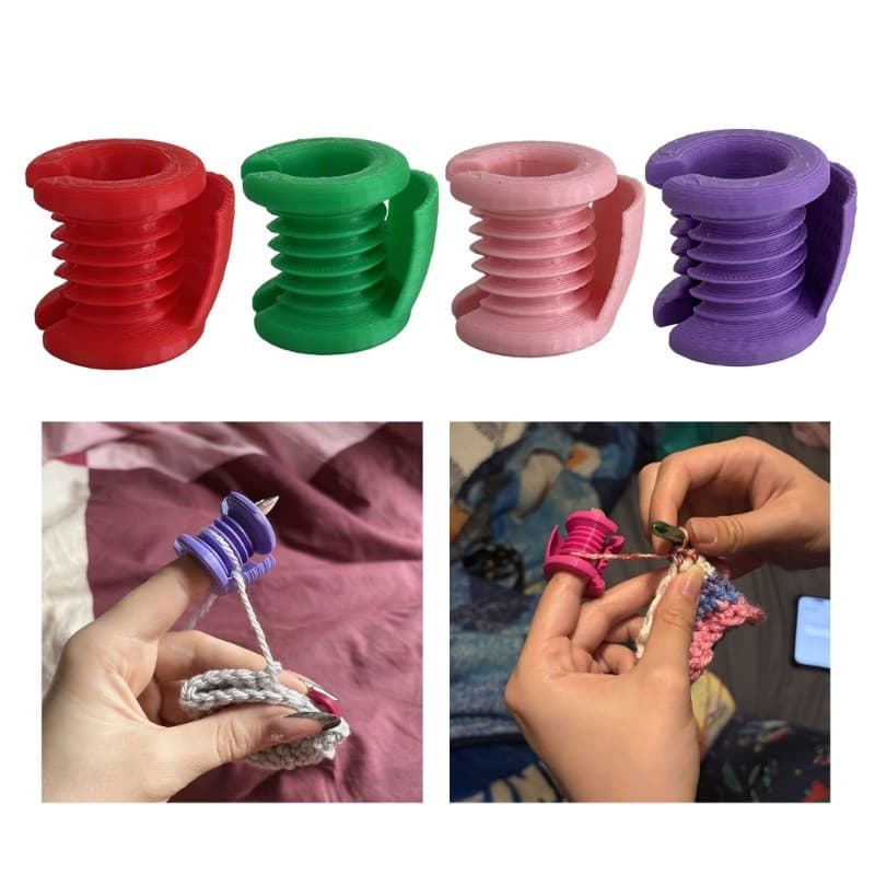 Protetores de Dedos em Fio de Crochê EC Comfortable Fit, Plástico Elástico, Durável e Lavável HPSY