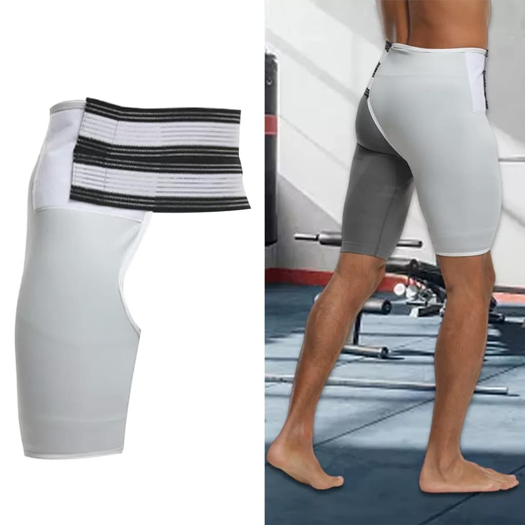 Manga de compressão para coxa, suporte para articulação do quadril, cinta de suporte para virilha, usada para aliviar ci