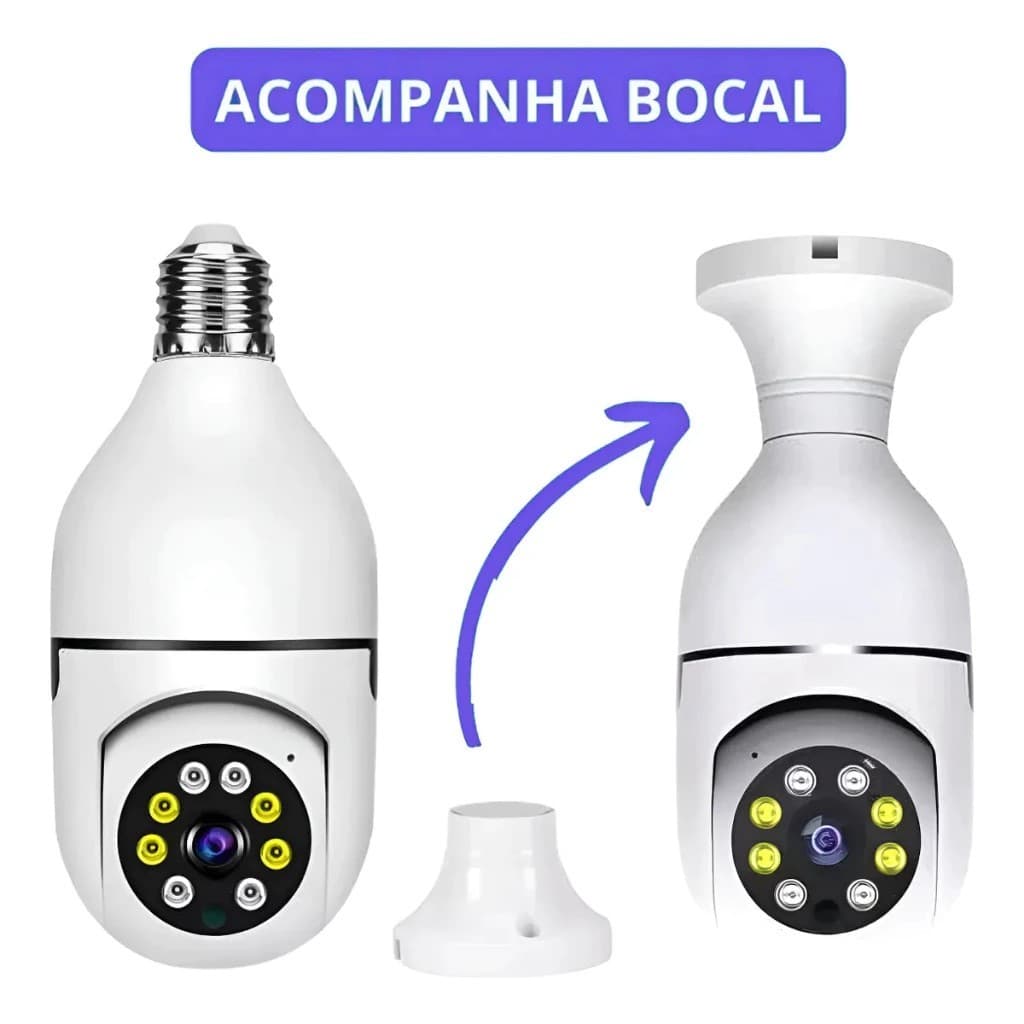 Câmera De Segurança V720 IP Externa WiFI 360 Áudio Infravermelho Câmeras De Vigilância Sem Fio Internas E27