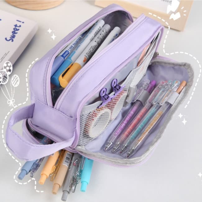 Estojo de Lápis Fofo Coreano para Meninas, Bolsa de Maquiagem Escolar, Impermeável, Kawaii, Bolsa de Armazenamento Multi