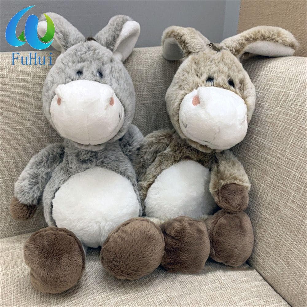 FUHUI Burro Brinquedos De Pelúcia , Bonecas PP Algodão Boneca Recheada , Kawaii 34cm Cinza Macio Bebê Infantis