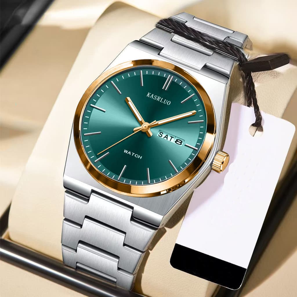 Comércio exterior genuíno relógio masculino à prova dwaterproof água moda negócios tendência duplo calendário relógio ma
