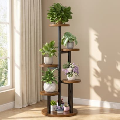 Cross-Border ferro forjado Multi-camada flor suporte sala de estar varanda chão rack redondo vaso de flores rack verde