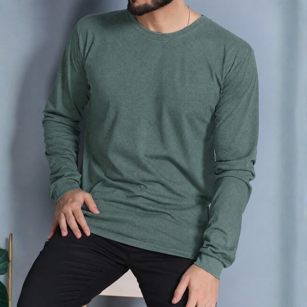 Camiseta Manga Longa Masculina Estonada 100% Algodão