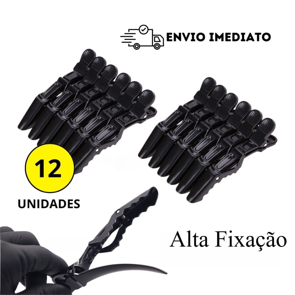 Presilha Jacaré Crocodilo para Cabelo – Ideal para Cabeleireiros, Corte, Escova e Coloração