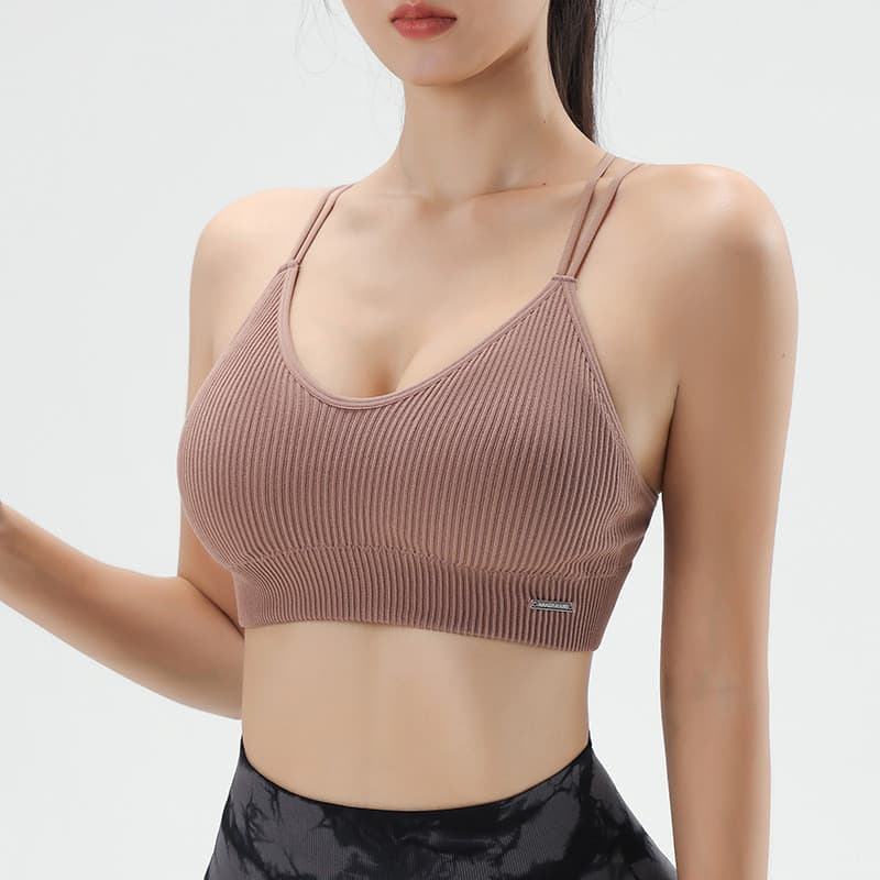 Sutiã esportivo respirável nas costas sem fio Yoga Wear Flacidez Camisole Sutiã esportivo