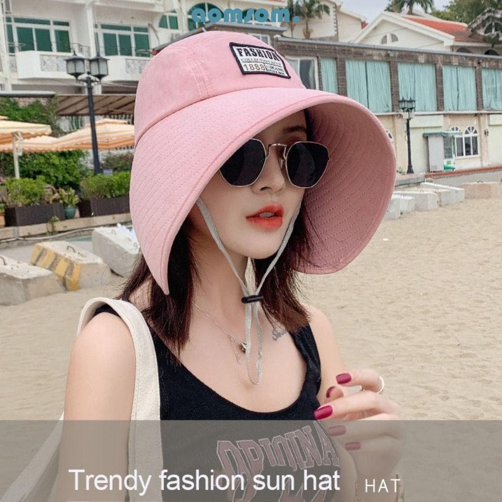 Chapéu de Verão AOMSOM, Chapéu Feminino de Aba Larga para Proteção Solar, Chapéu Elegante e Respirável, Proteção UV, Cha