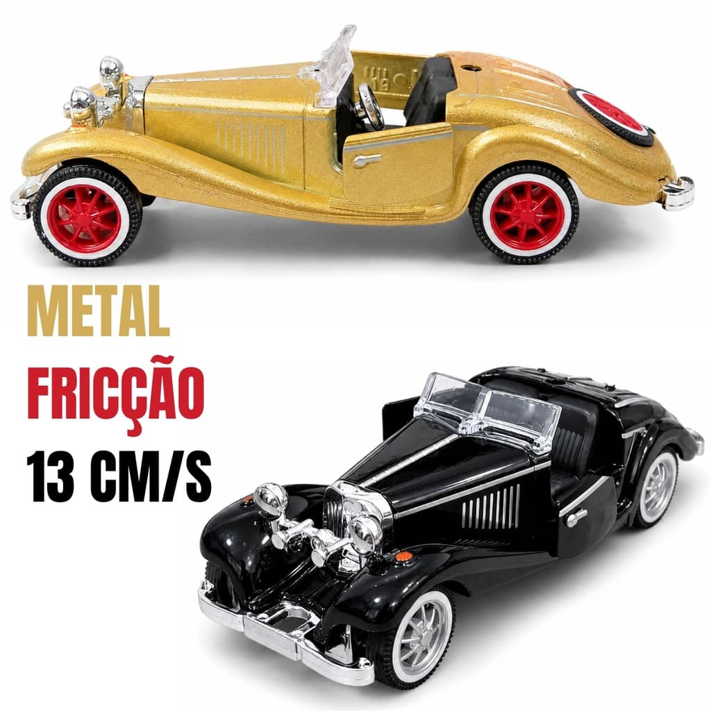 Roadster Clássico 13cm em Metal com Fricção – Miniatura Colecionável Premium