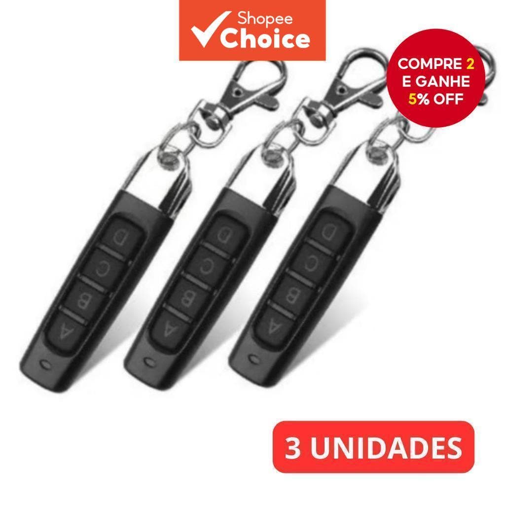 Novo Controle Remoto 433MHz de 4 Canais para Abridor de Portas de Garagem, Duplicador, Clonador, Código Rolante, Chave