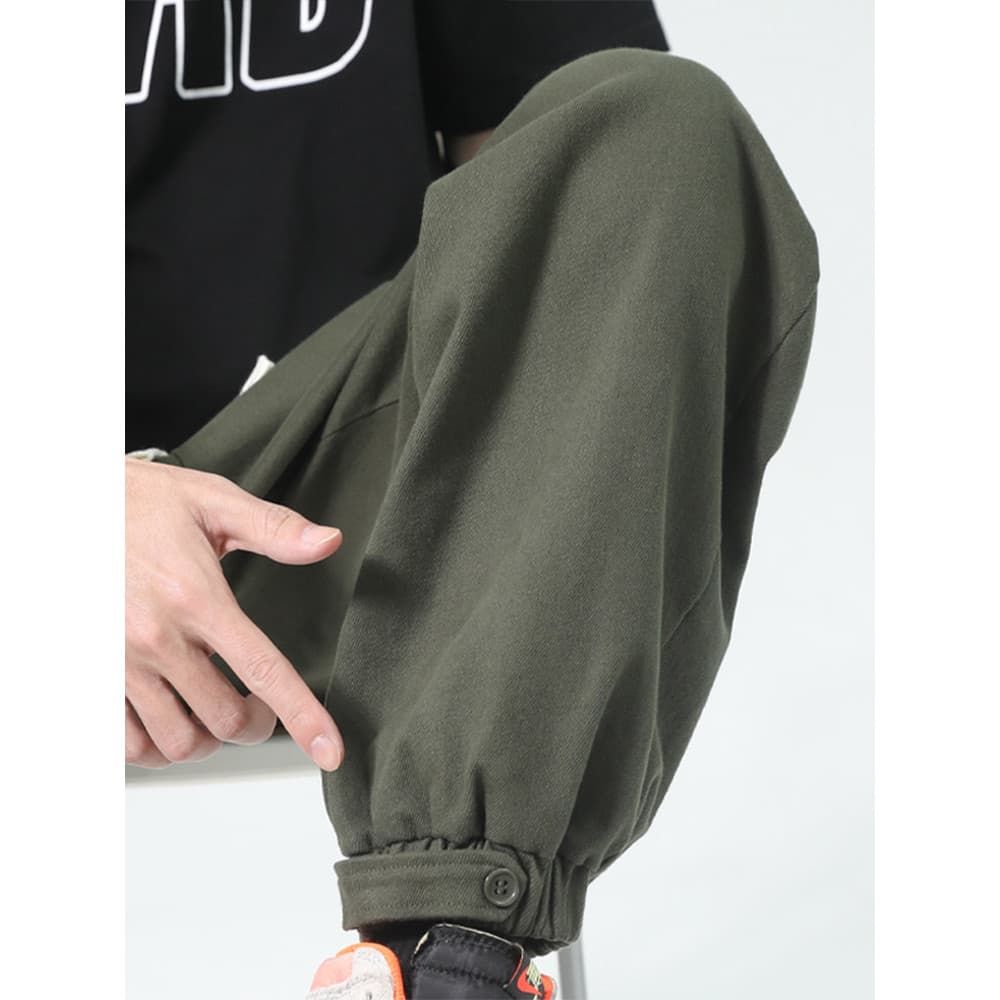 Macacão masculino primavera outono calças esportivas puro algodão meninos calças soltas calças casuais outono calças mas